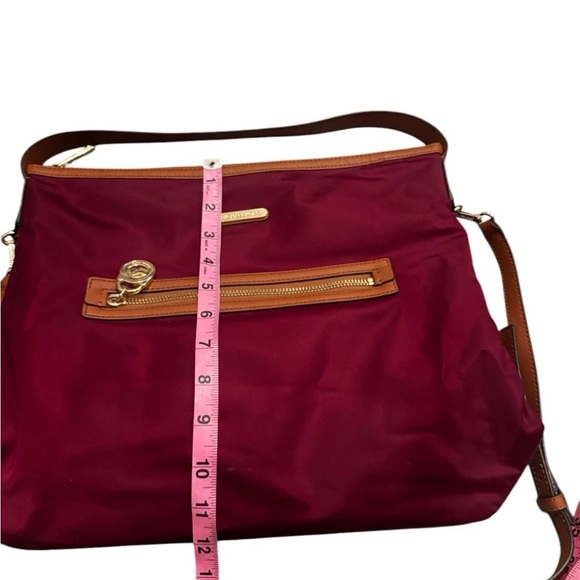 MICHAEL KORS Kempton Nylon Tote Purse Leather Trim Lightweight Bag Shoulder - Picture 7 of 11